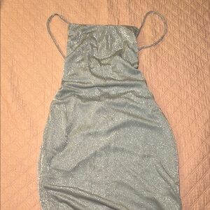 Shimmering Silver Sleeveless Dress